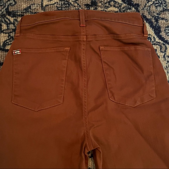 Alice + Olivia Donald Coated Skinny Jeans High Rise Waist Button Chocolate 30 - Picture 8 of 16